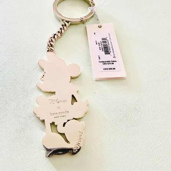 Kate Spade NEW in Dust Bag Disney Minnie Mouse Keychain & Bag Charm - Picture 4 of 7